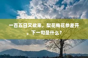 一百五日又欲来，梨花梅花参差开。下一句是什么？