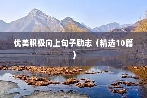 优美积极向上句子励志（精选10篇）