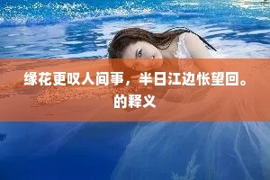 缘花更叹人间事，半日江边怅望回。的释义