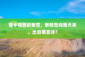 强半瘦因前夜雪，数枝愁向晚天来。出自哪首诗？