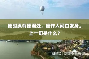 他时纵有逢君处，应作人间白发身。上一句是什么？