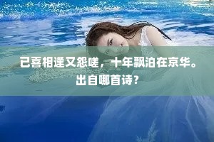 已喜相逢又怨嗟，十年飘泊在京华。出自哪首诗？