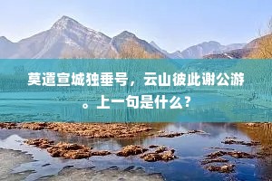 莫遣宣城独垂号，云山彼此谢公游。上一句是什么？