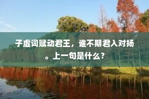 子虚词赋动君王，谁不期君入对扬。上一句是什么？