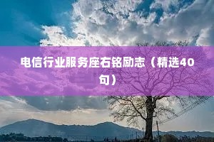 电信行业服务座右铭励志（精选40句）