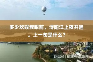 多少欢娱簇眼前，浔阳江上夜开筵。上一句是什么？