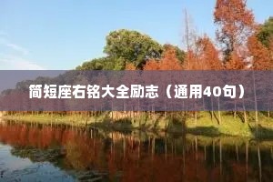 简短座右铭大全励志（通用40句）