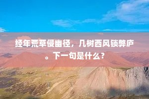 经年荒草侵幽径，几树西风锁弊庐。下一句是什么？