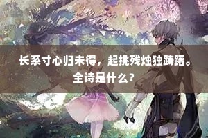 长系寸心归未得，起挑残烛独踌躇。全诗是什么？