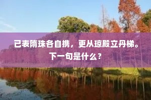 已表隋珠各自携，更从琼殿立丹梯。下一句是什么？