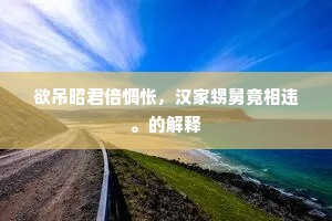 欲吊昭君倍惆怅，汉家甥舅竟相违。的解释