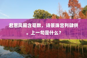 君恩凤阁含毫数，诗景珠宫列肆供。上一句是什么？