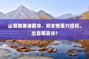 山简槐兼诸郡命，郑玄惭秉六经权。出自哪首诗？
