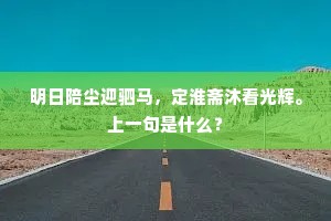 明日陪尘迎驷马，定淮斋沐看光辉。上一句是什么？