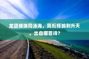 龙颔摘珠同泳海，凤衔辉翰别升天。出自哪首诗？