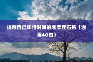 提醒自己珍惜时间的励志座右铭（通用40句）