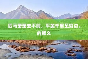 匹马萧萧去不前，平芜千里见穷边。的释义