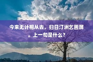 今来无计相从去，归日汀洲乞画屏。上一句是什么？