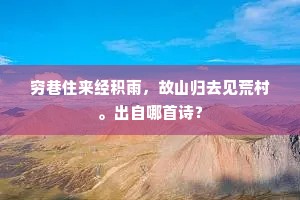 穷巷住来经积雨，故山归去见荒村。出自哪首诗？