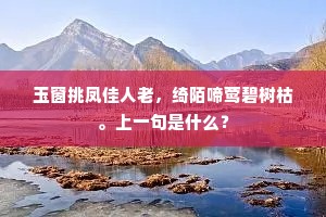 玉窗挑凤佳人老，绮陌啼莺碧树枯。上一句是什么？