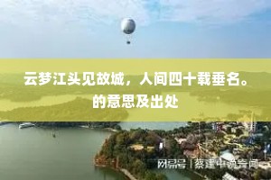 云梦江头见故城，人间四十载垂名。的意思及出处