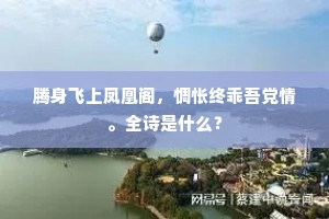 腾身飞上凤凰阁，惆怅终乖吾党情。全诗是什么？