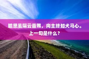 瞻恩虽隔云雷赐，向主终知犬马心。上一句是什么？
