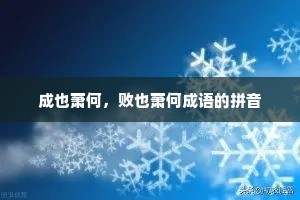 成也萧何，败也萧何成语的拼音
