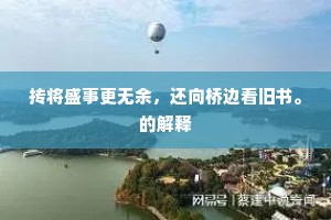 抟将盛事更无余，还向桥边看旧书。的解释