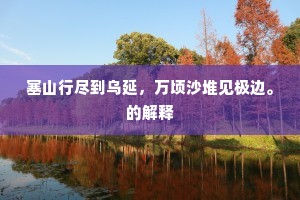 塞山行尽到乌延，万顷沙堆见极边。的解释