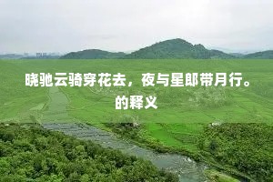 晓驰云骑穿花去，夜与星郎带月行。的释义
