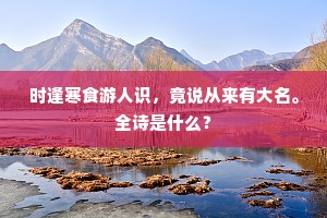 时逢寒食游人识，竟说从来有大名。全诗是什么？