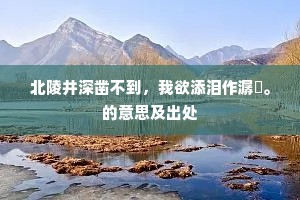 北陵井深凿不到，我欲添泪作潺湲。的意思及出处
