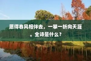愿得春风相伴去，一攀一折向天涯。全诗是什么？