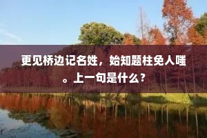 更见桥边记名姓，始知题柱免人嗤。上一句是什么？