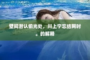 壁间潜认偷光处，川上宁忘结网时。的解释