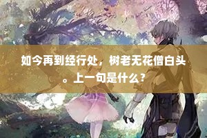 如今再到经行处，树老无花僧白头。上一句是什么？