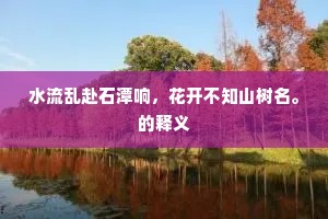 水流乱赴石潭响，花开不知山树名。的释义