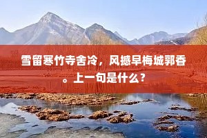 雪留寒竹寺舍冷，风撼早梅城郭香。上一句是什么？