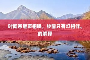 时闻寒雁声相唤，纱窗只有灯相伴。的解释