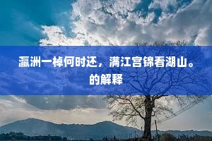 瀛洲一棹何时还，满江宫锦看湖山。的解释