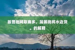 扳罾拖网取赛多，篾篓挑将水边货。的解释