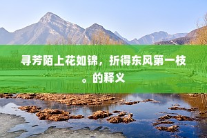 寻芳陌上花如锦，折得东风第一枝。的释义