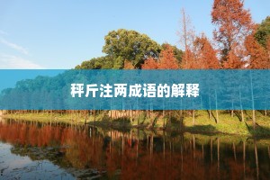 秤斤注两成语的解释