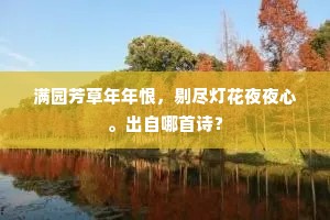 满园芳草年年恨，剔尽灯花夜夜心。出自哪首诗？