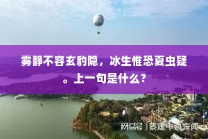 雾静不容玄豹隐，冰生惟恐夏虫疑。上一句是什么？