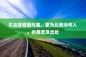 不会瑶姬朝与暮，更为云雨待何人。的意思及出处