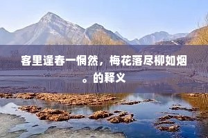 客里逢春一惘然，梅花落尽柳如烟。的释义