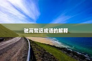驰高鹜远成语的解释