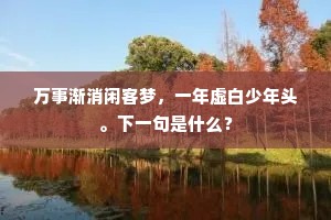 万事渐消闲客梦，一年虚白少年头。下一句是什么？